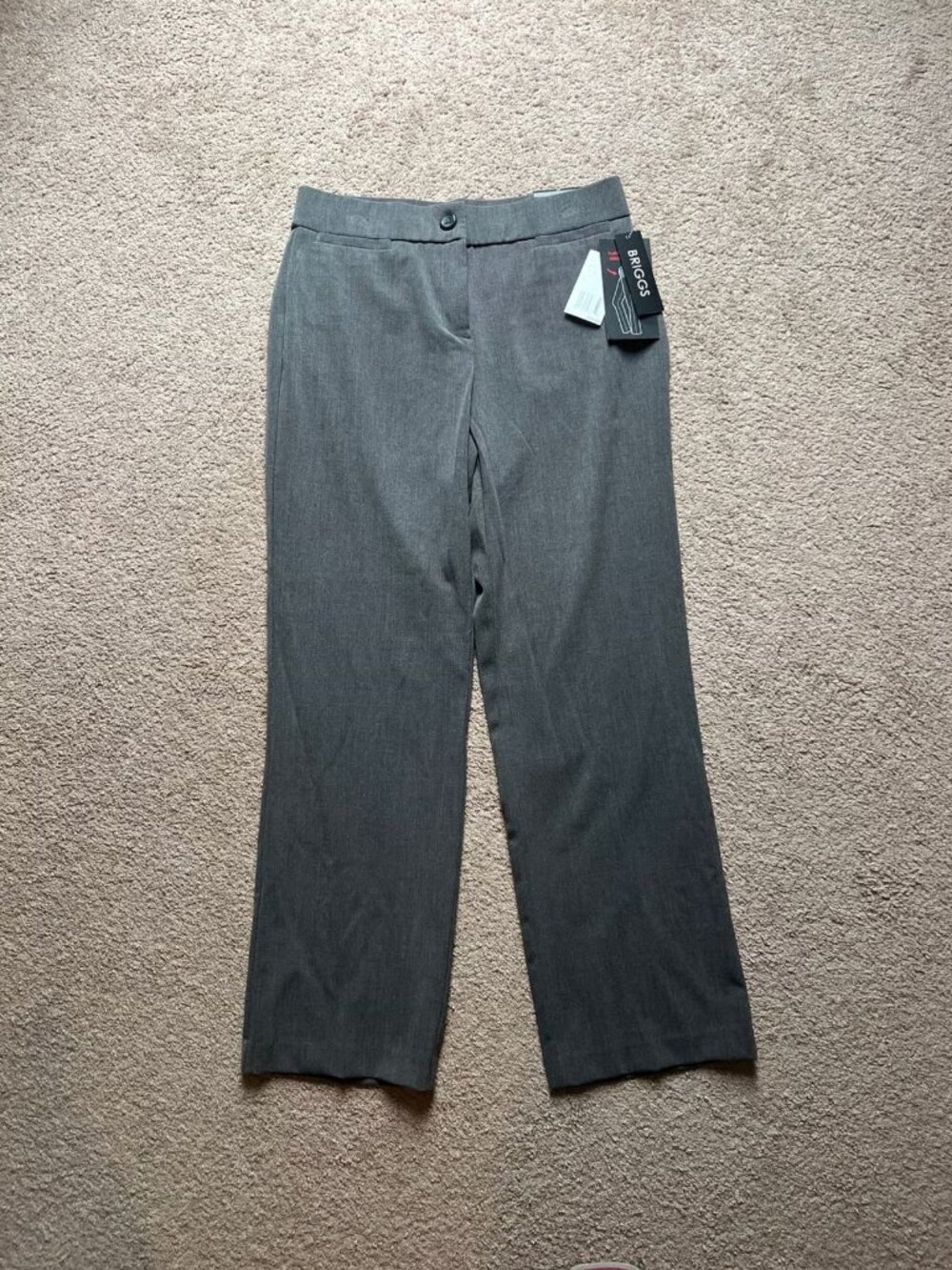 NWT Briggs Slimming Solution Gray Flat Front Pants Women’s 6 Petite
